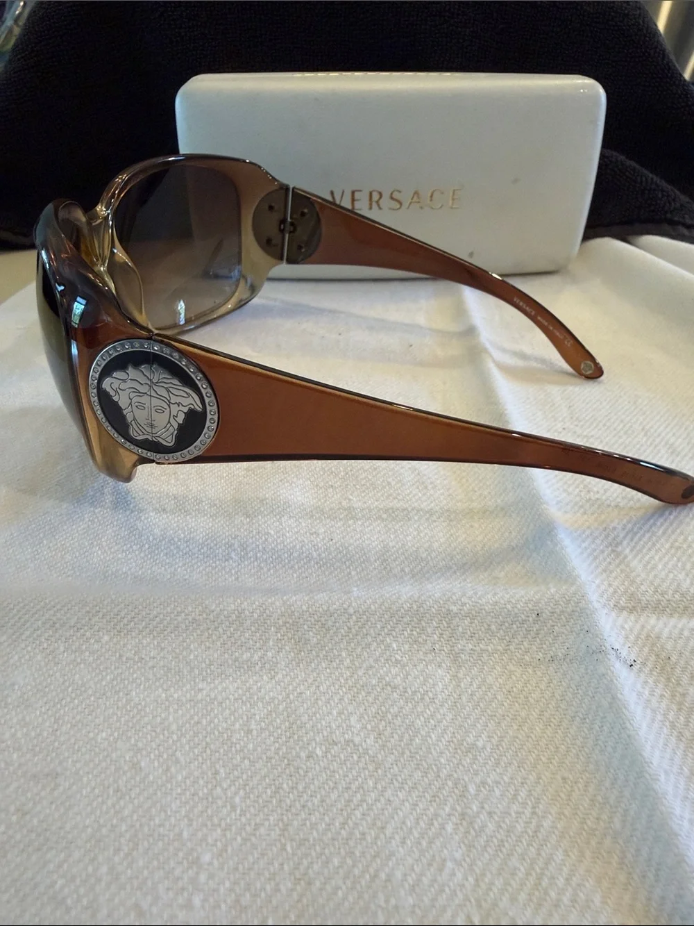 Versace Women's Brown Amber Gradient Oversized Sunglasses